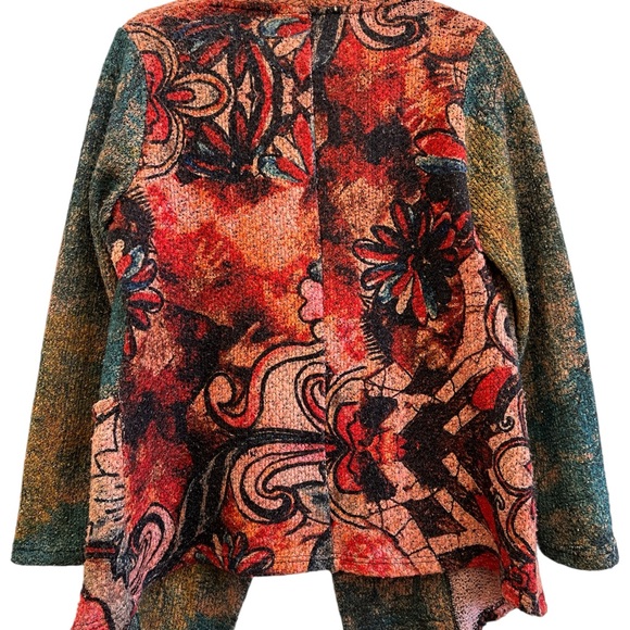 Soft Surroundings  Artwear Jacket Medium Boho Tapestry Tunic Blazer Lagenlook M - Picture 3 of 7